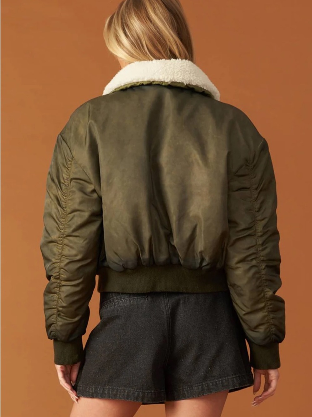 Flying Tomato BOMBER JACKET with Removable White Sherpa Collar NWT Size Small - Picture 2 of 5